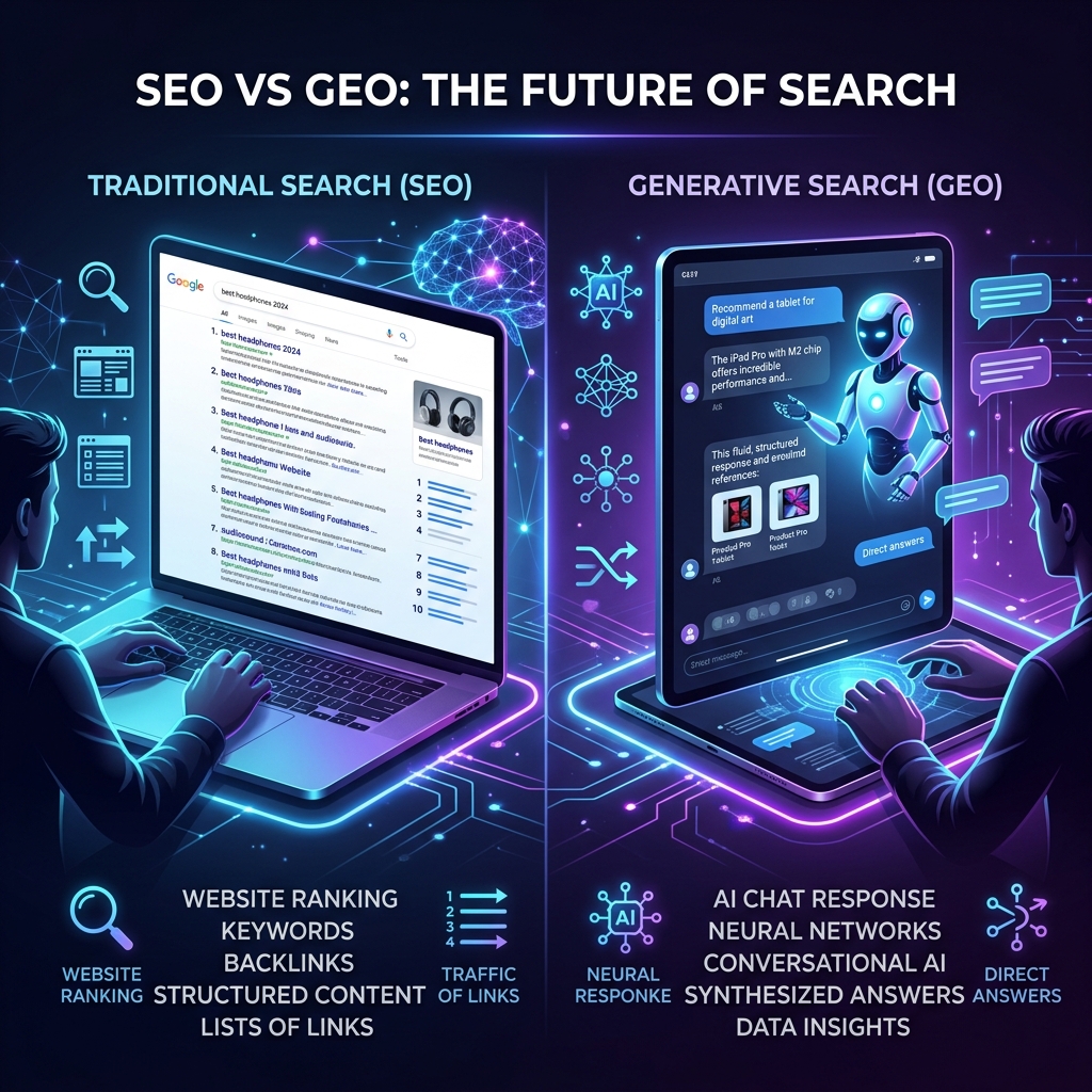 SEO vs GEO：人工智慧時代的搜尋引擎最佳化與 AI 爬蟲對策